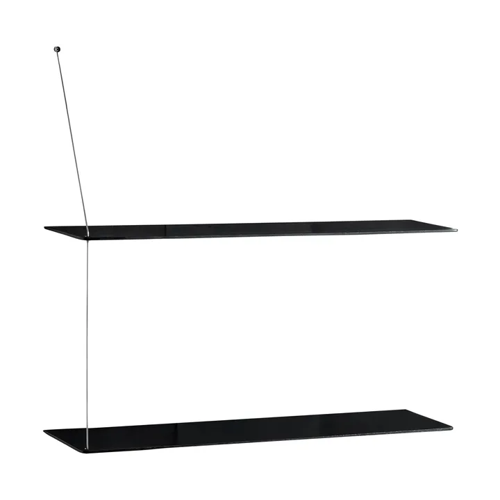 Estantería Stedge - Roble negro-acero cepillado, 80 cm, 2 estantes - Woud