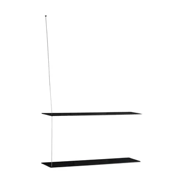 Estantería Stedge - Roble negro-acero cepillado, 80 cm, 2 estantes - Woud