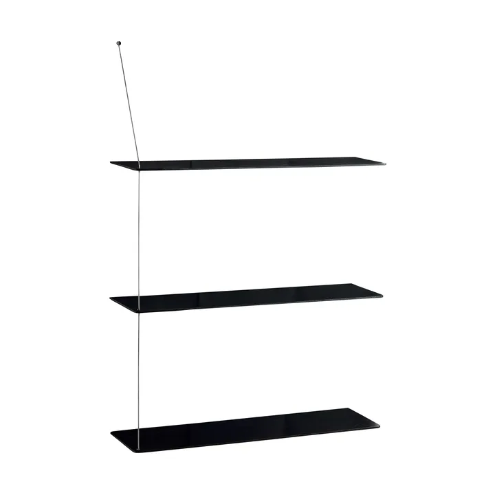 Estantería Stedge - Roble negro-acero cepillado, 80 cm, 3 estantes - Woud