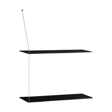 Estantería Stedge - Roble negro-latón, 60 cm, 2 estantes - Woud