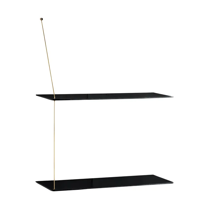Estantería Stedge - Roble negro-latón, 60 cm, 2 estantes - Woud
