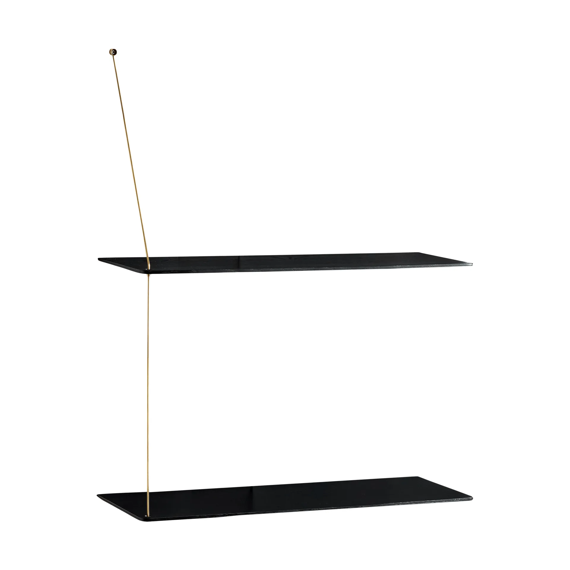 Estantería Stedge, Roble negro-latón, 60 cm, 2 estantes Woud Estantería Stedge, Roble negro-latón, 60 cm, 2 estantes Woud