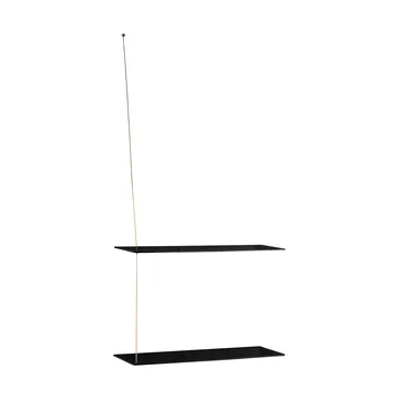 Estantería Stedge - Roble negro-latón, 60 cm, 2 estantes - Woud