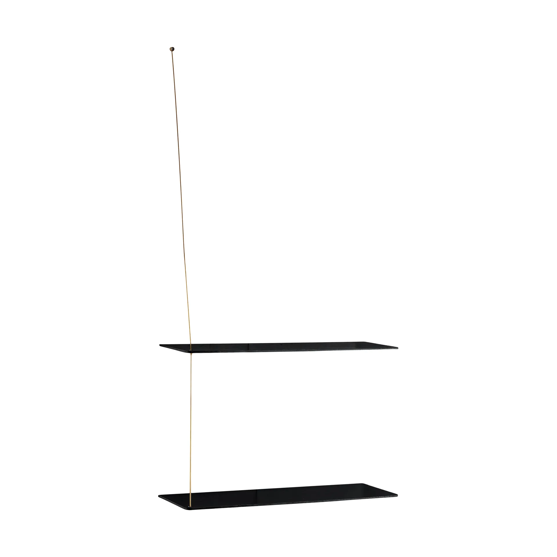 Estantería Stedge, Roble negro-latón, 60 cm, 2 estantes Woud Estantería Stedge, Roble negro-latón, 60 cm, 2 estantes Woud