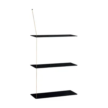 Estantería Stedge - Roble negro-latón, 60 cm, 3 estantes - Woud