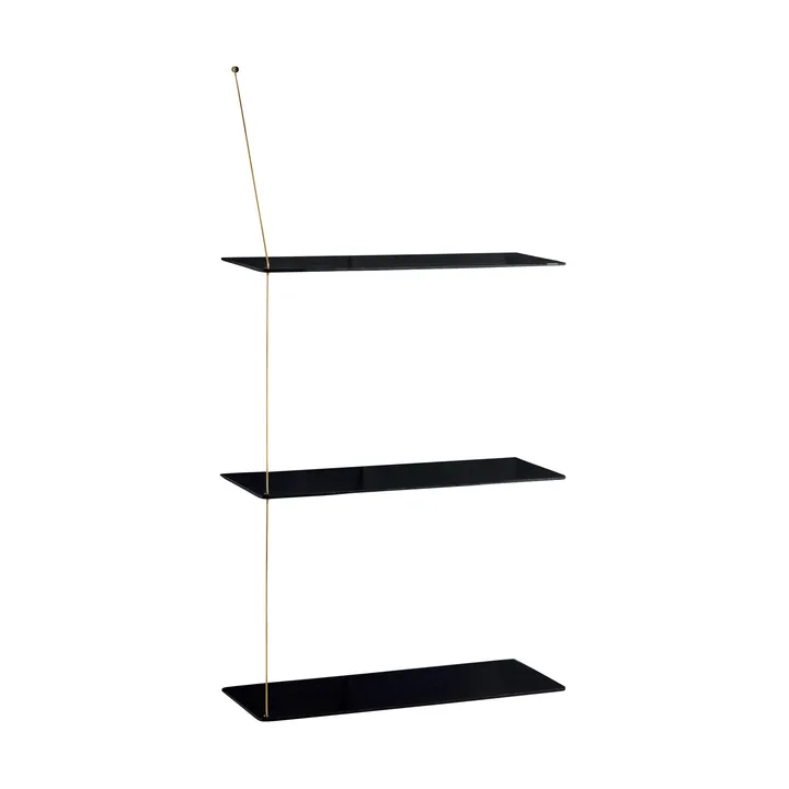 Estantería Stedge - Roble negro-latón, 60 cm, 3 estantes - Woud