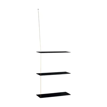 Estantería Stedge - Roble negro-latón, 60 cm, 3 estantes - Woud