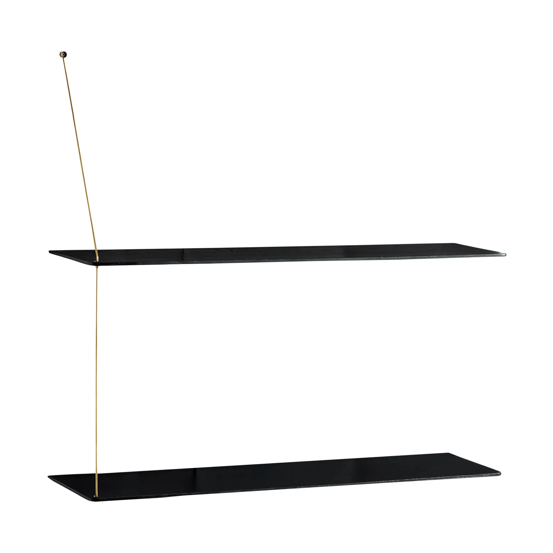 Estantería Stedge, Roble negro-latón, 80 cm, 2 baldas Woud
