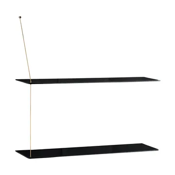 Estantería Stedge - Roble negro-latón, 80 cm, 2 baldas - Woud