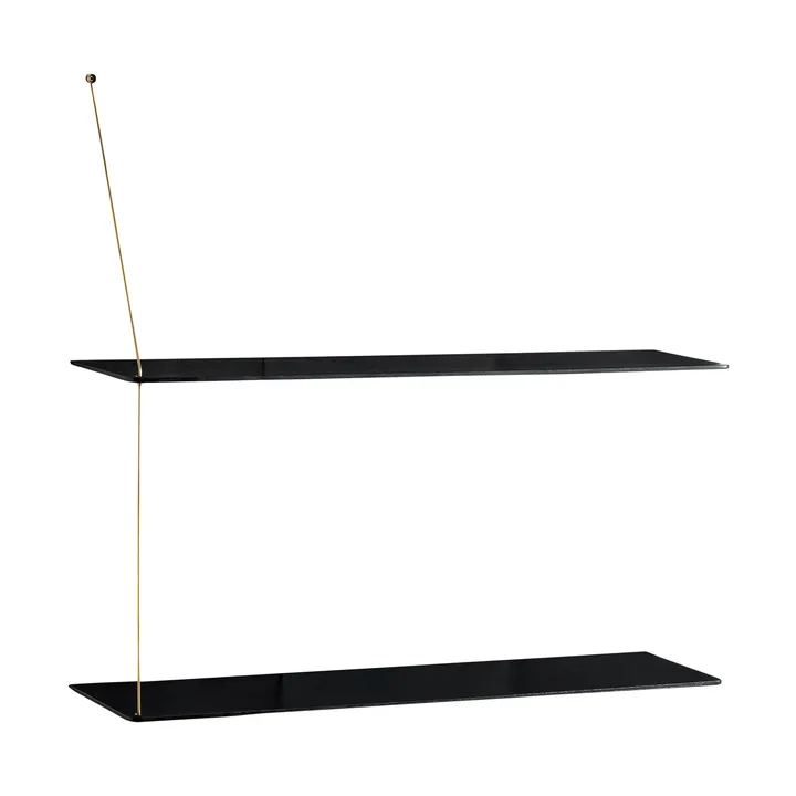 Estantería Stedge - Roble negro-latón, 80 cm, 2 baldas - Woud