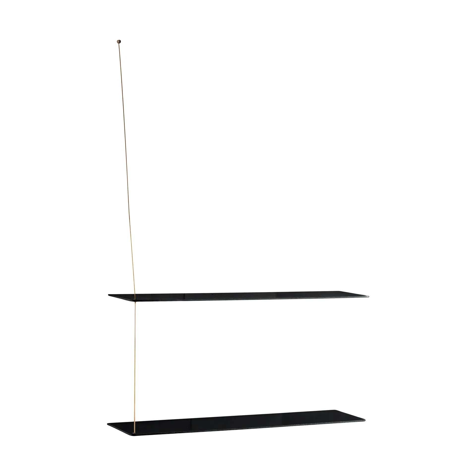 Estantería Stedge, Roble negro-latón, 80 cm, 2 baldas Woud