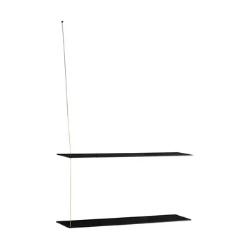 Estantería Stedge - Roble negro-latón, 80 cm, 2 baldas - Woud