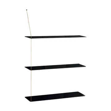 Estantería Stedge - Roble negro-latón, 80 cm, 3 estantes - Woud