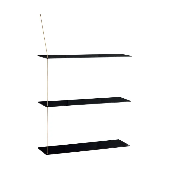 Estantería Stedge - Roble negro-latón, 80 cm, 3 estantes - Woud