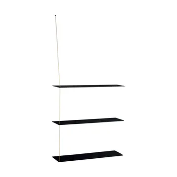 Estantería Stedge - Roble negro-latón, 80 cm, 3 estantes - Woud