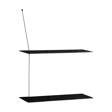 Estantería Stedge - Roble negro-negro, 2 estantes, 60 cm - Woud