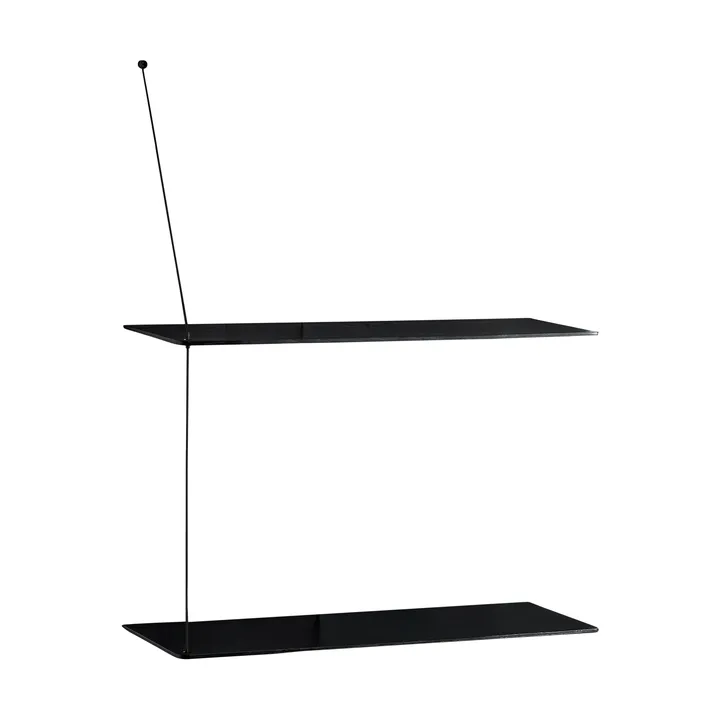 Estantería Stedge - Roble negro-negro, 2 estantes, 60 cm - Woud