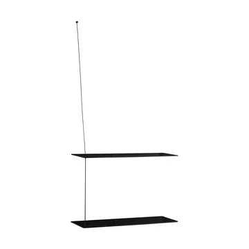 Estantería Stedge - Roble negro-negro, 2 estantes, 60 cm - Woud