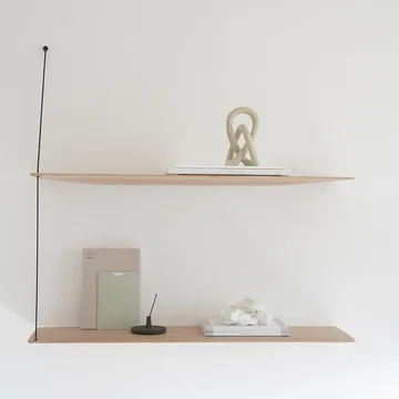 Estantería Stedge - Roble pigmentado en blanco-negro, 80 cm, 2 estantes - Woud