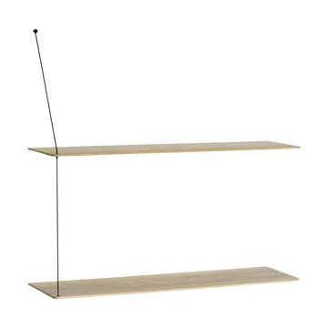 Estantería Stedge - Roble pigmentado en blanco-negro, 80 cm, 2 estantes - Woud
