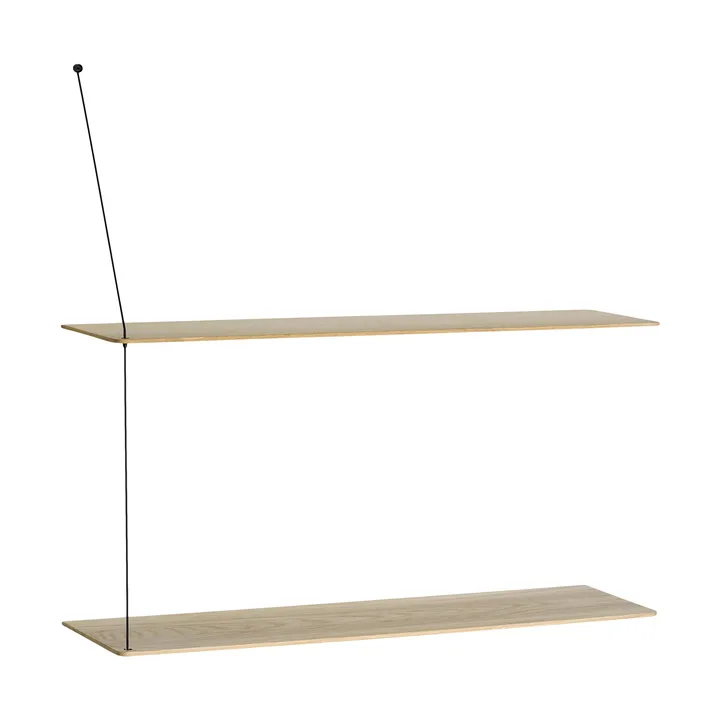 Estantería Stedge - Roble pigmentado en blanco-negro, 80 cm, 2 estantes - Woud