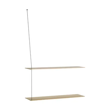 Estantería Stedge - Roble pigmentado en blanco-negro, 80 cm, 2 estantes - Woud