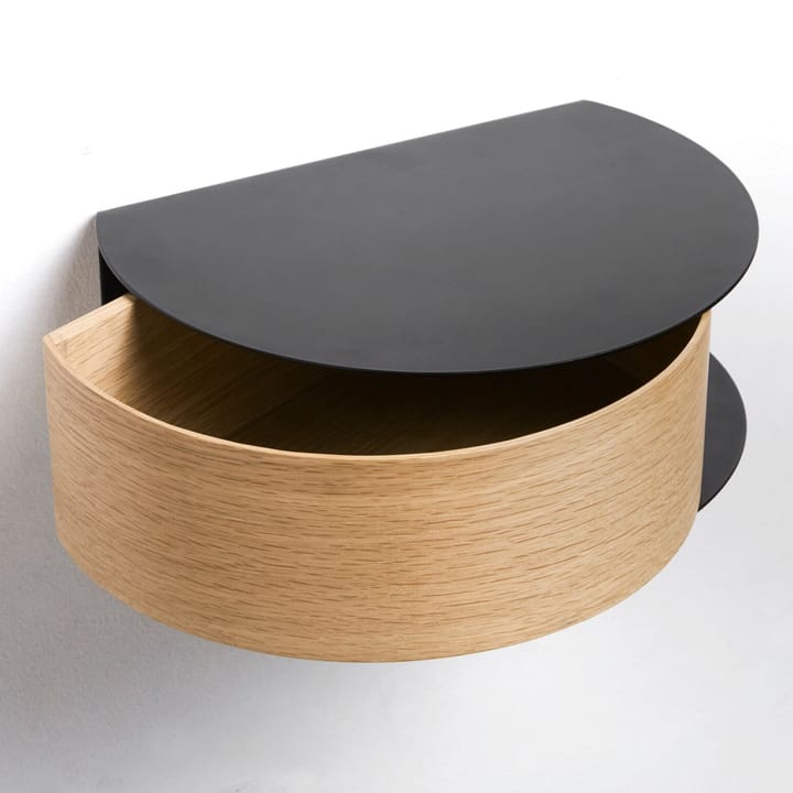 Estantería Wallie, negro, roble Woud