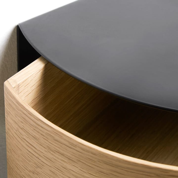 Estantería Wallie, negro, roble Woud
