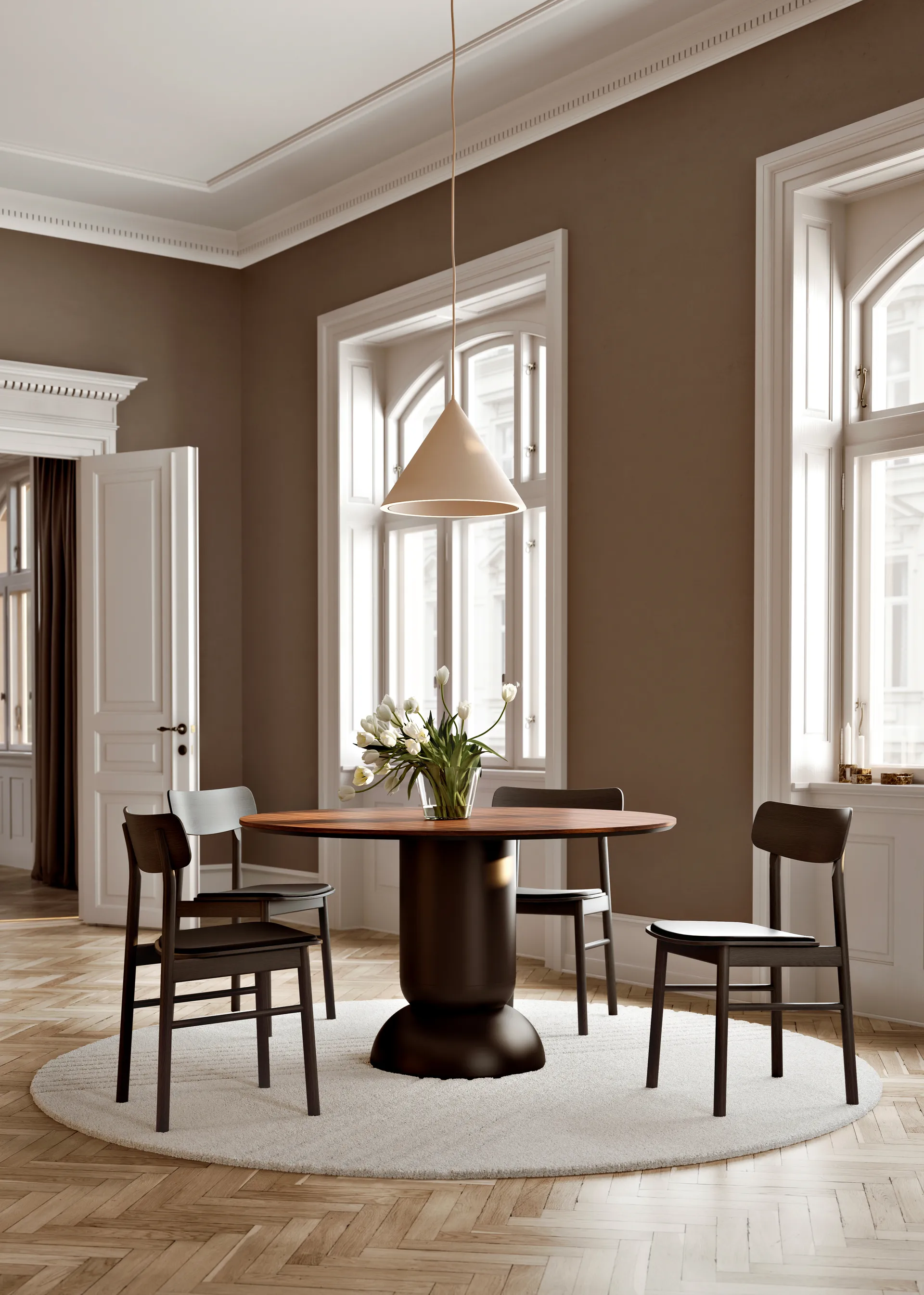 Lámpara colgante Annular large, Beige Woud