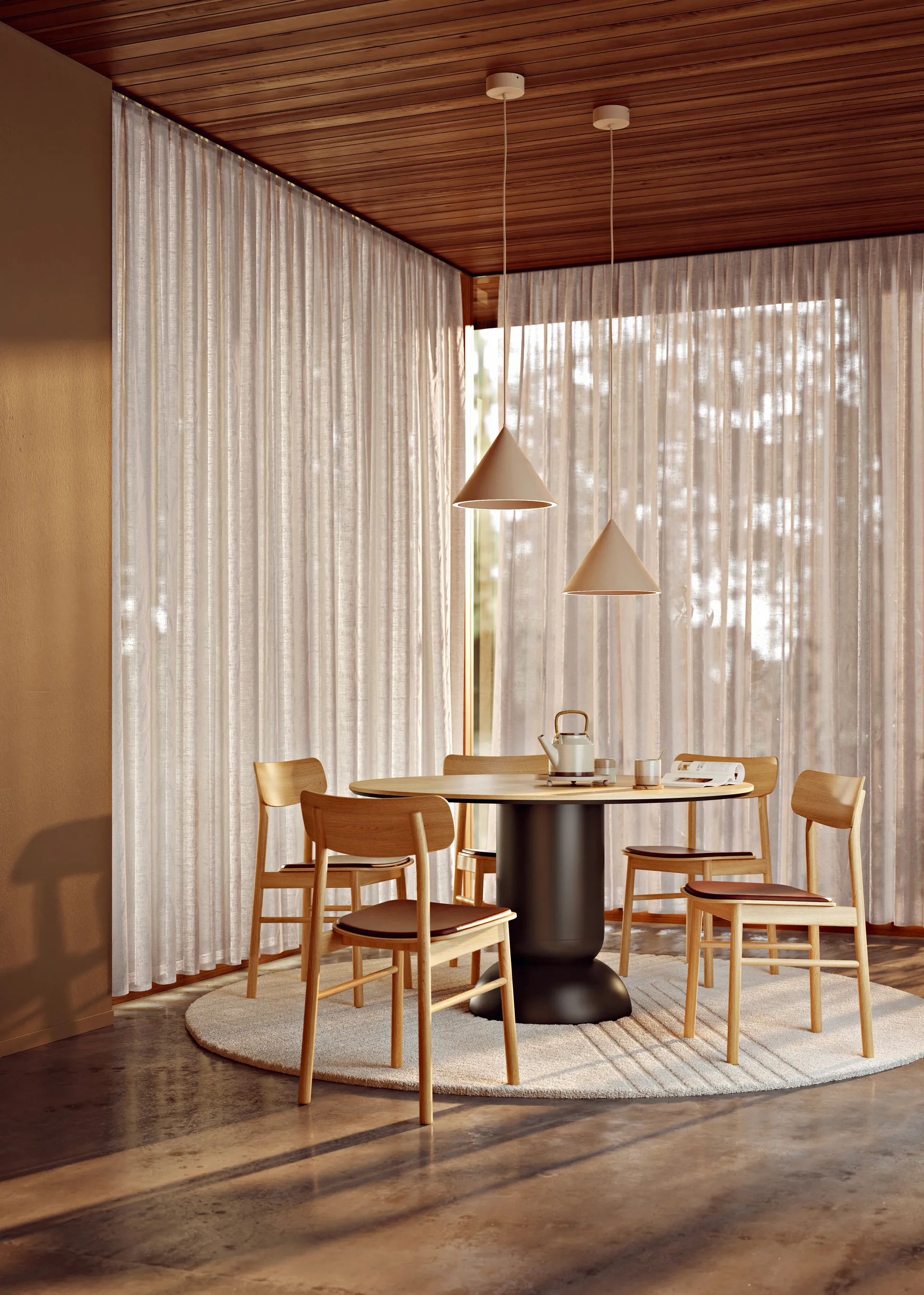 Lámpara colgante Annular small, Beige Woud