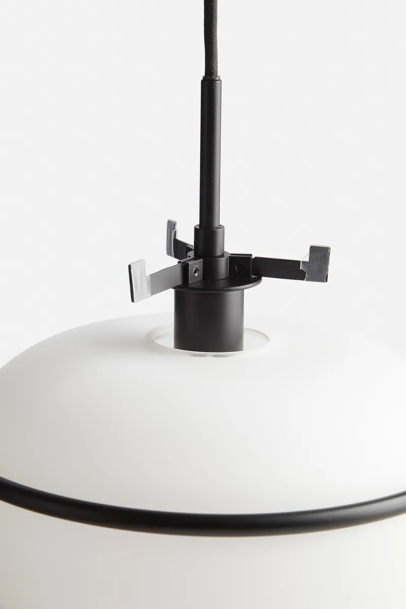 Lámpara colgante Pump, negro, opal Woud