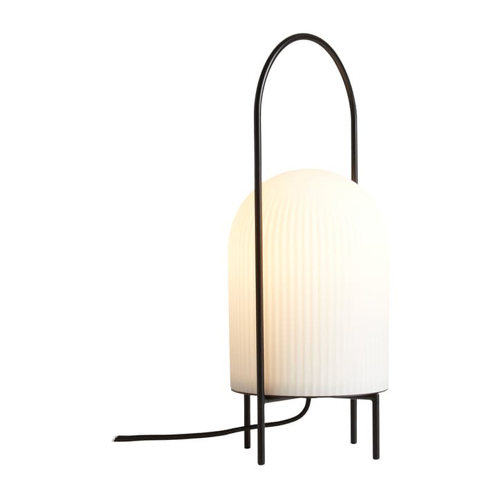 Lámpara de mesa Ghost, negro-vidrio opal blanco Woud