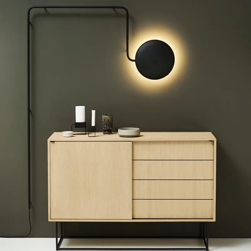 Lámpara de pared Mercury, negro Woud