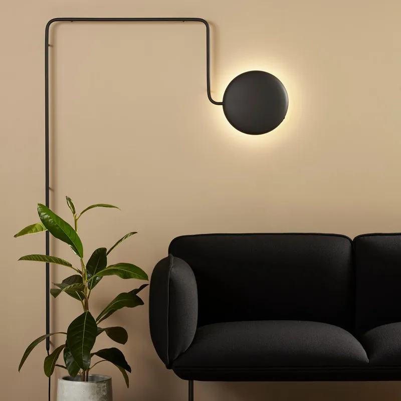 Lámpara de pared Mercury, negro Woud