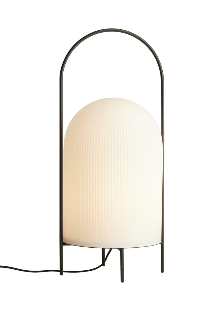 Lámpara de pie Ghost, negro-vidrio opal blanco Woud
