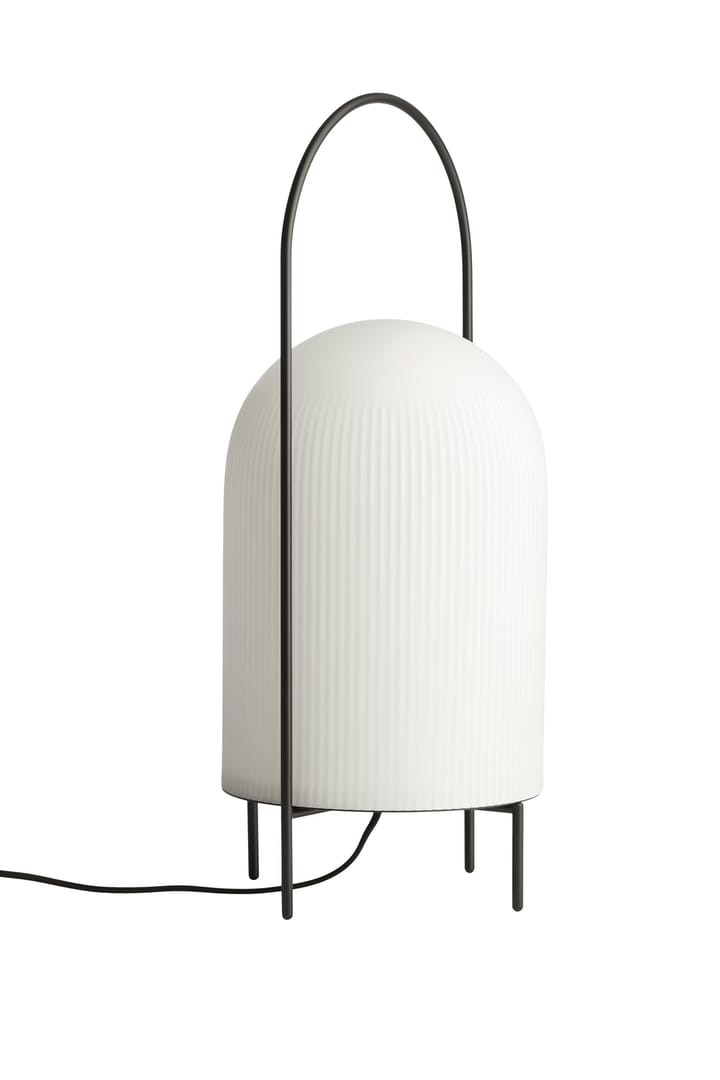 Lámpara de pie Ghost, negro-vidrio opal blanco Woud