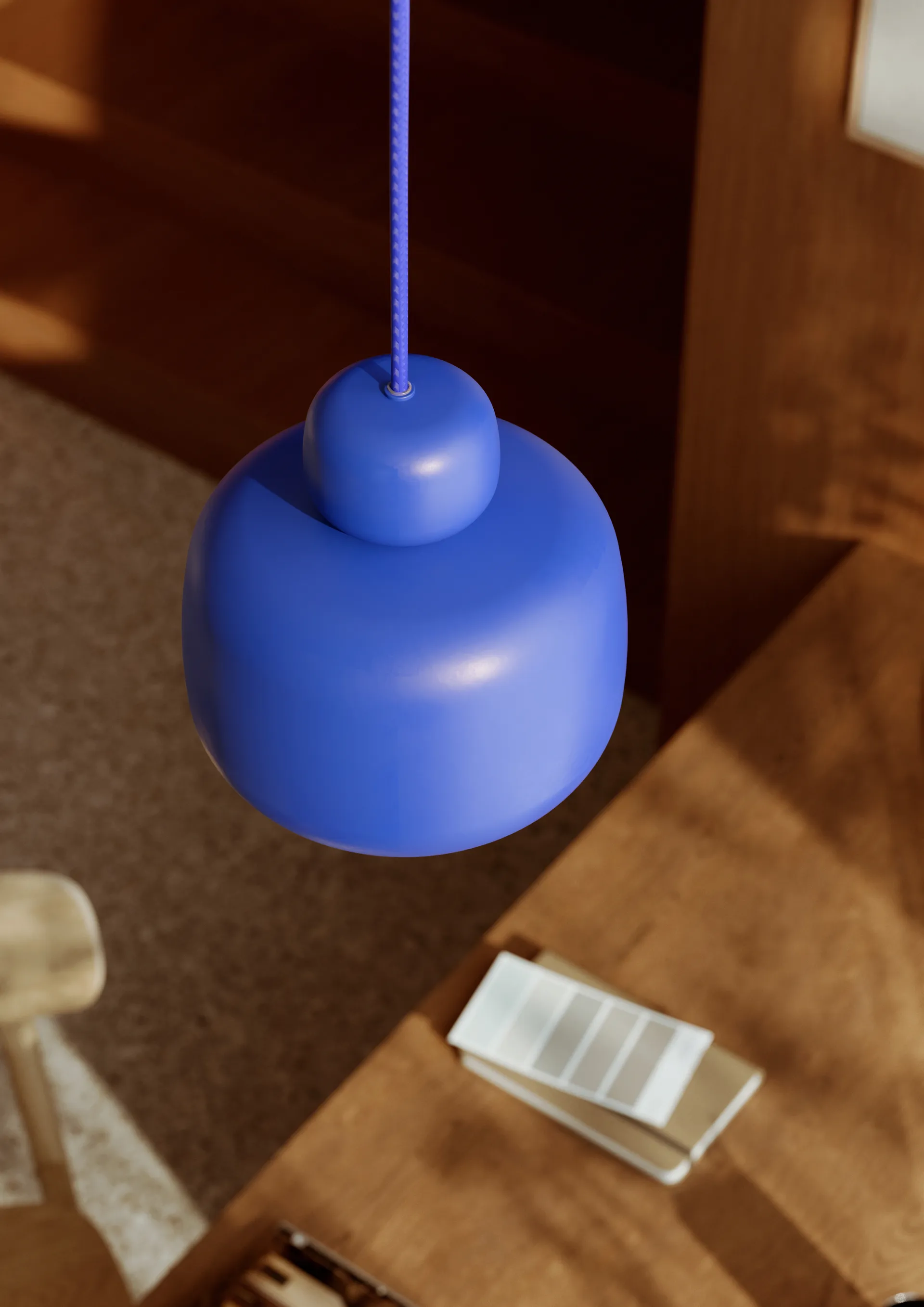 Lámpara de techo Stone S, Cobalt blue Woud