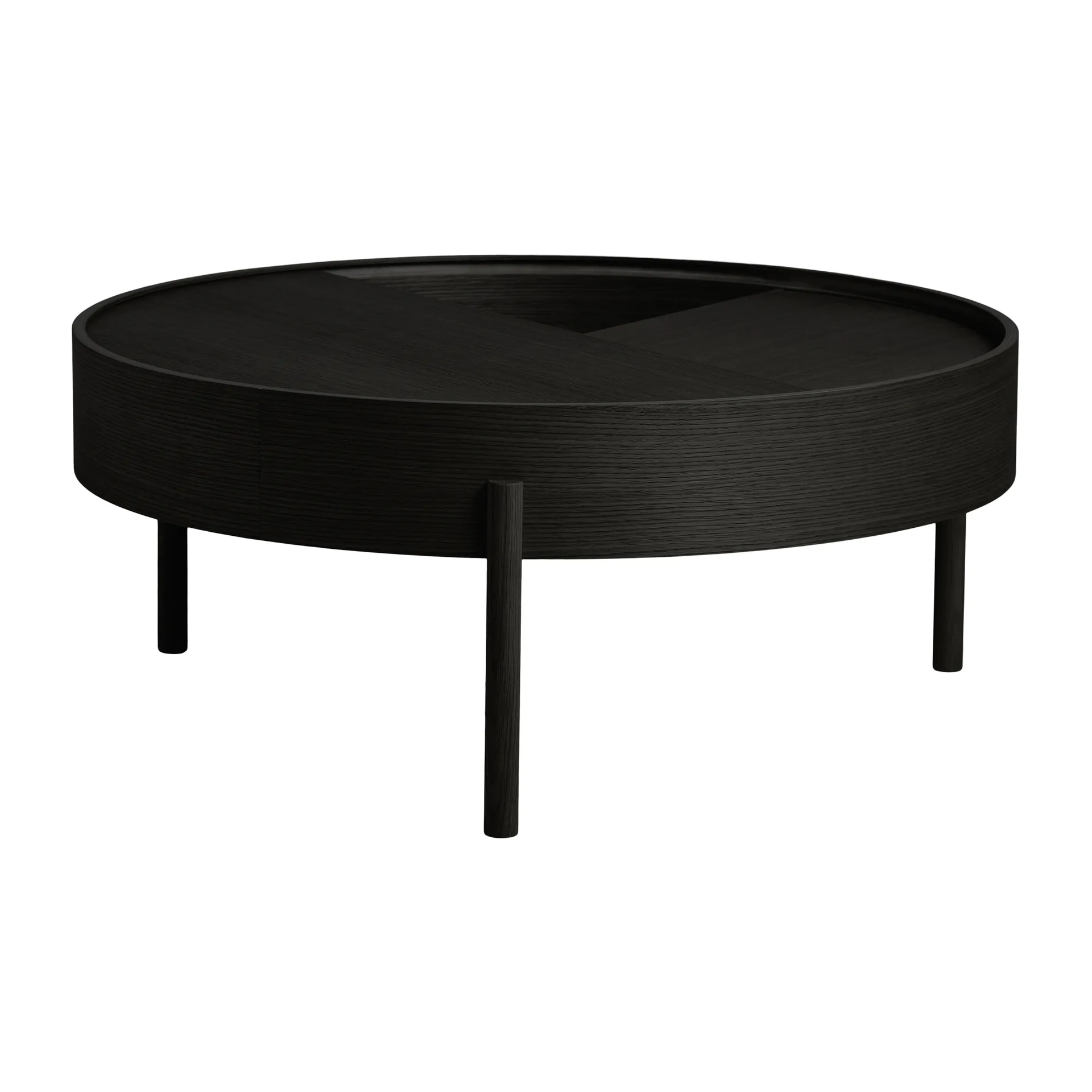Mesa auxiliar Arc Ø89 cm, Fresno pintado negro Woud