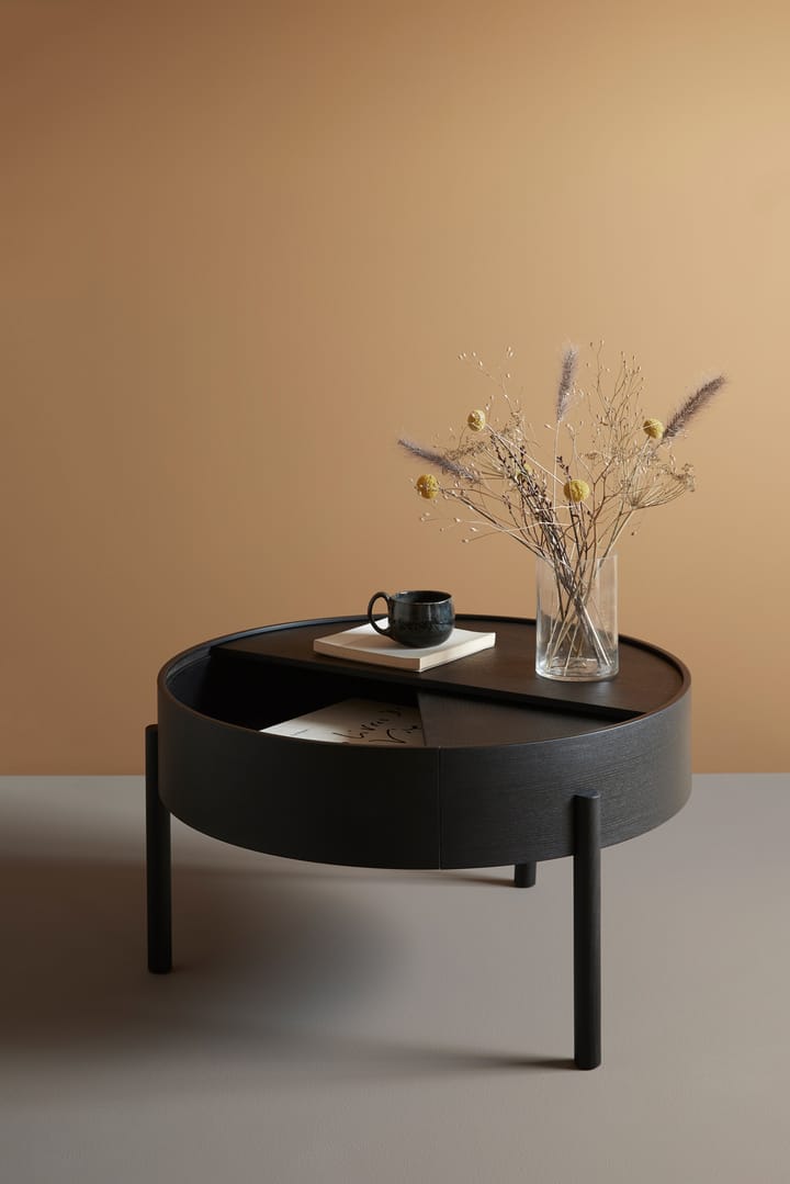 Mesa auxiliar Arc Ø89 cm, Fresno pintado negro Woud