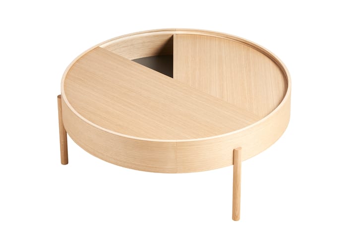 Mesa auxiliar Arc Ø89 cm, Roble pigmentado blanco Woud