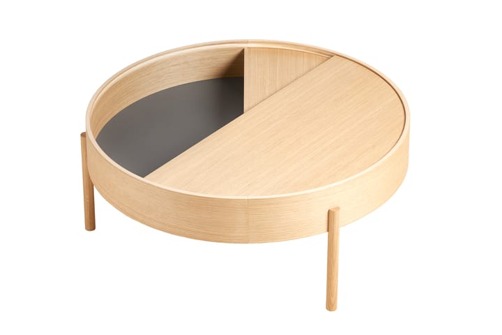 Mesa auxiliar Arc Ø89 cm, Roble pigmentado blanco Woud