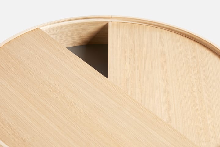 Mesa auxiliar Arc Ø89 cm, Roble pigmentado blanco Woud