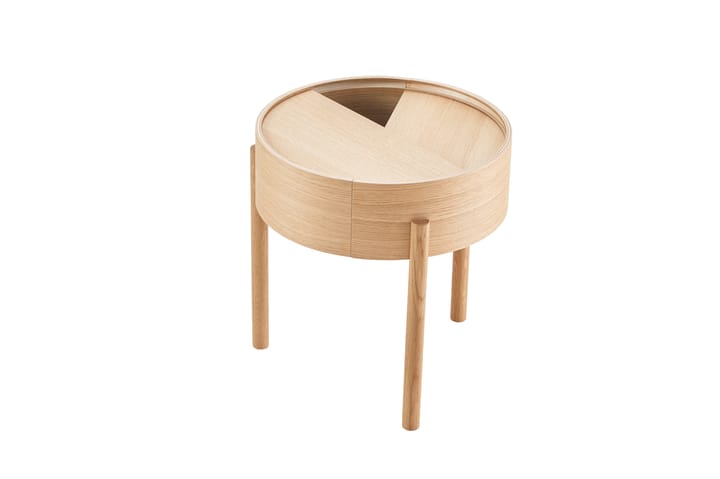 Mesa auxiliar Arc, Roble pigmentado blanco Woud