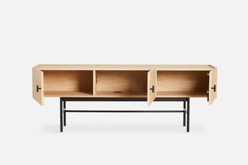 Mesa auxiliar Array baja, 150 cm - Roble pigmentado blanco - Woud