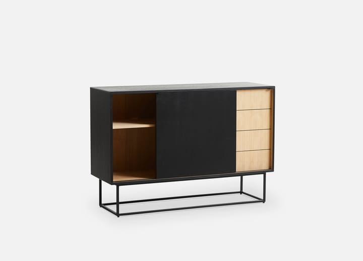 Mesa auxiliar Virka, alto 120 cm, Negro - roble Woud