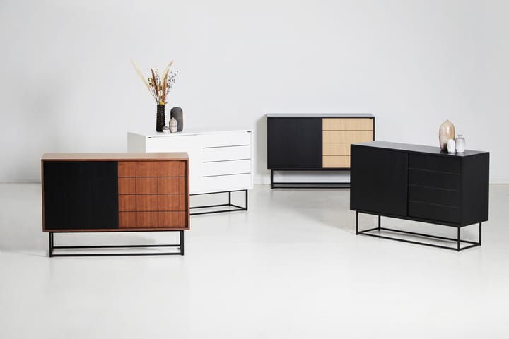 Mesa auxiliar Virka, alto 120 cm, Negro - roble Woud