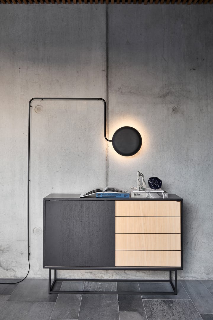 Mesa auxiliar Virka, alto 120 cm, Negro - roble Woud