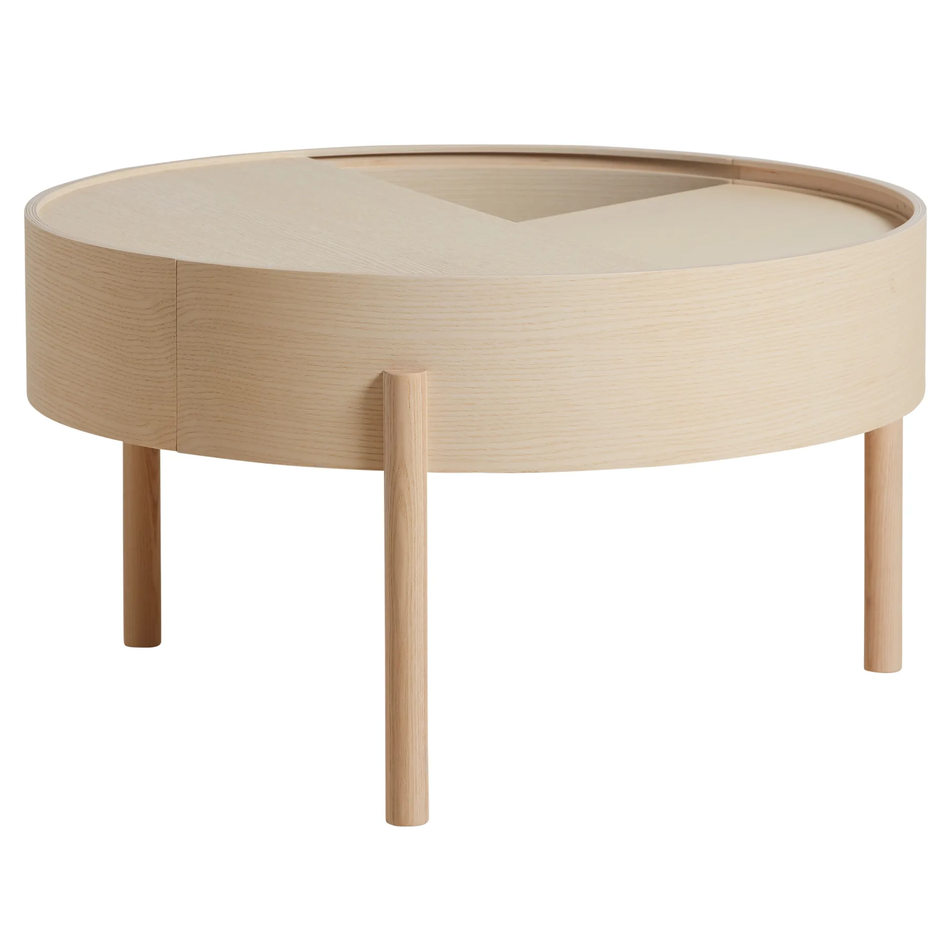 Mesa de centro Arc Ø66 cm, ceniza pigmentada de blanco Woud