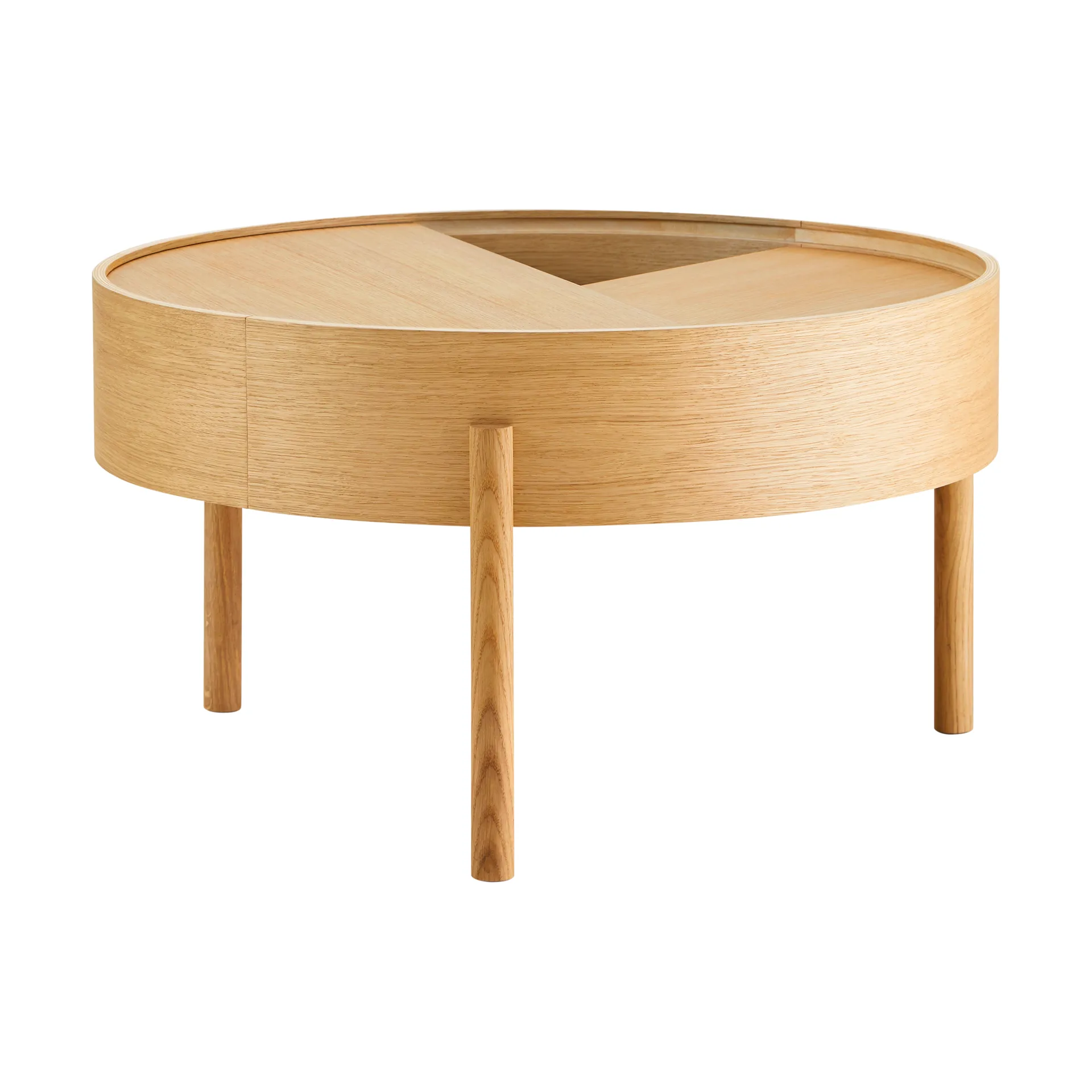 Mesa de centro Arc Ø66 cm, Roble barnizado Woud