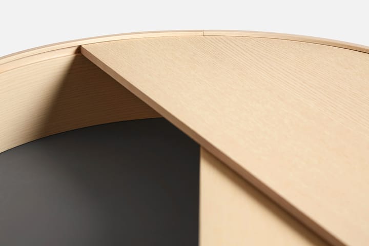 Mesa de centro Arc Ø66 cm, Roble pigmentado blanco Woud